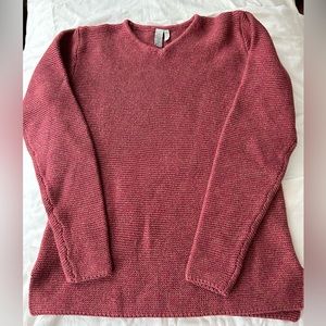 Sahalie Burnt Coral Marled Shaker Knit Sweater - M